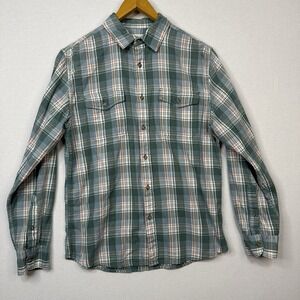 Urban Pipeline Men's Medium Turquoise Plaid‎ Button Up Shirt